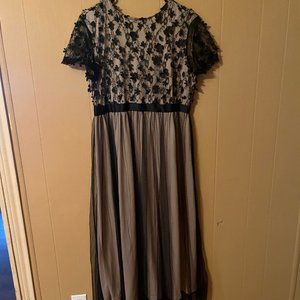 Shien black and tan flower dress